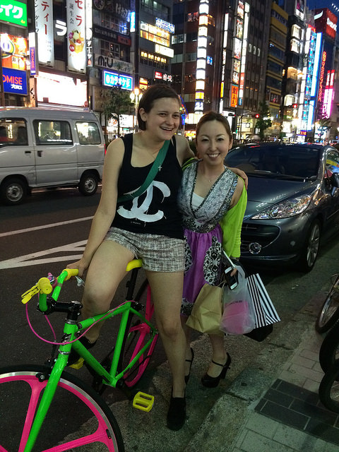 Shinjuku, serendipity, guuzen, neon bicycle, Tokyo